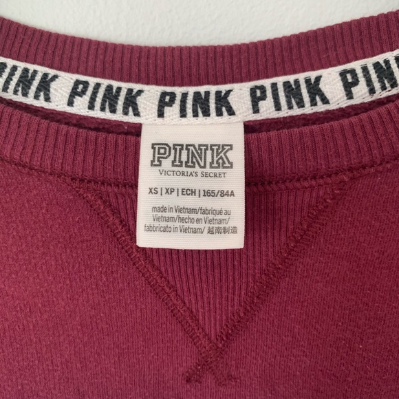 PINK marron long sleeve crew neck sweater - Picture 2 of 3